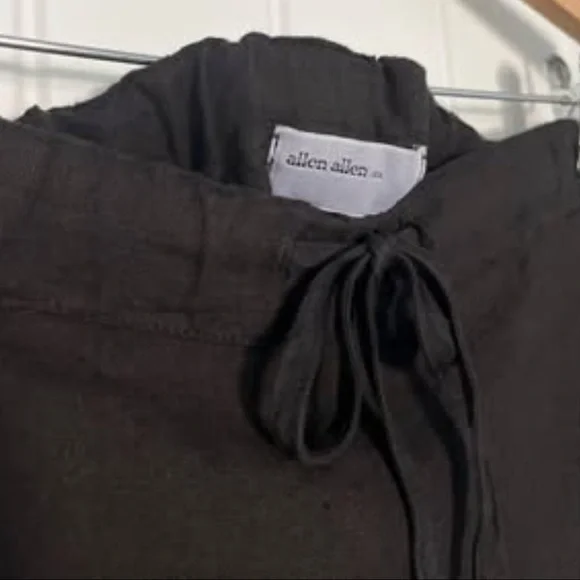 Allen Allen Black Linen Skirt Sz M - Picture 2 of 7